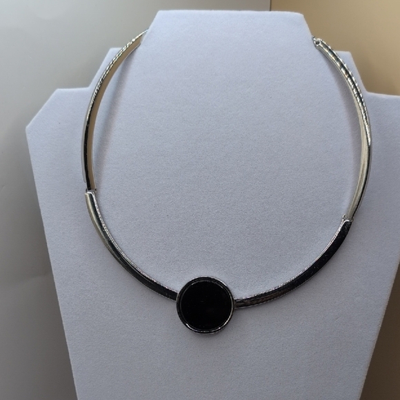 Chico's Silver and Black Modern Necklace - Picture 1 of 6